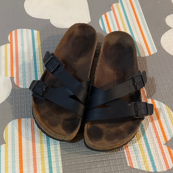 Birkenstock Shoes - Birkenstock Black Leather Sandals